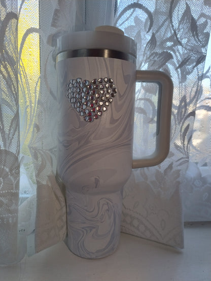 Heart and Letter Swirl 40oz tumbler